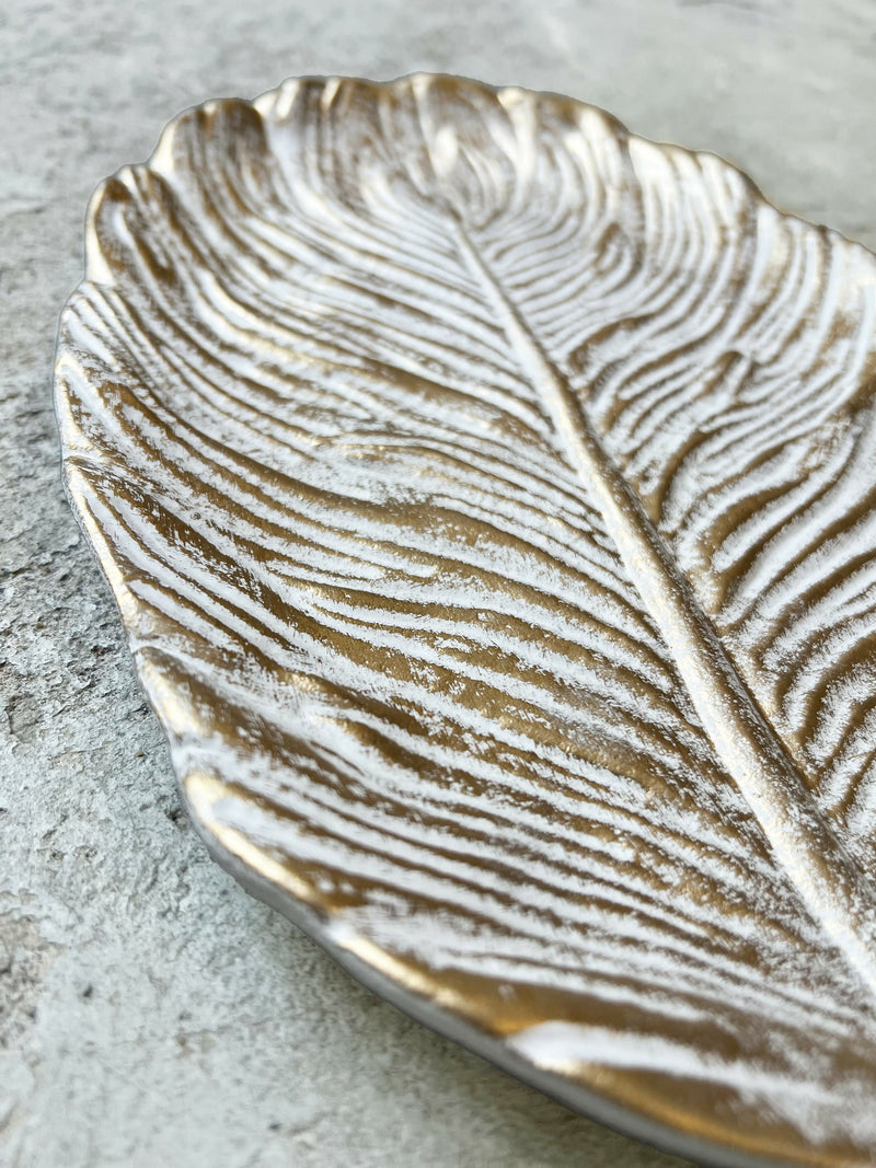 BANDEJA HOJA DORADA S