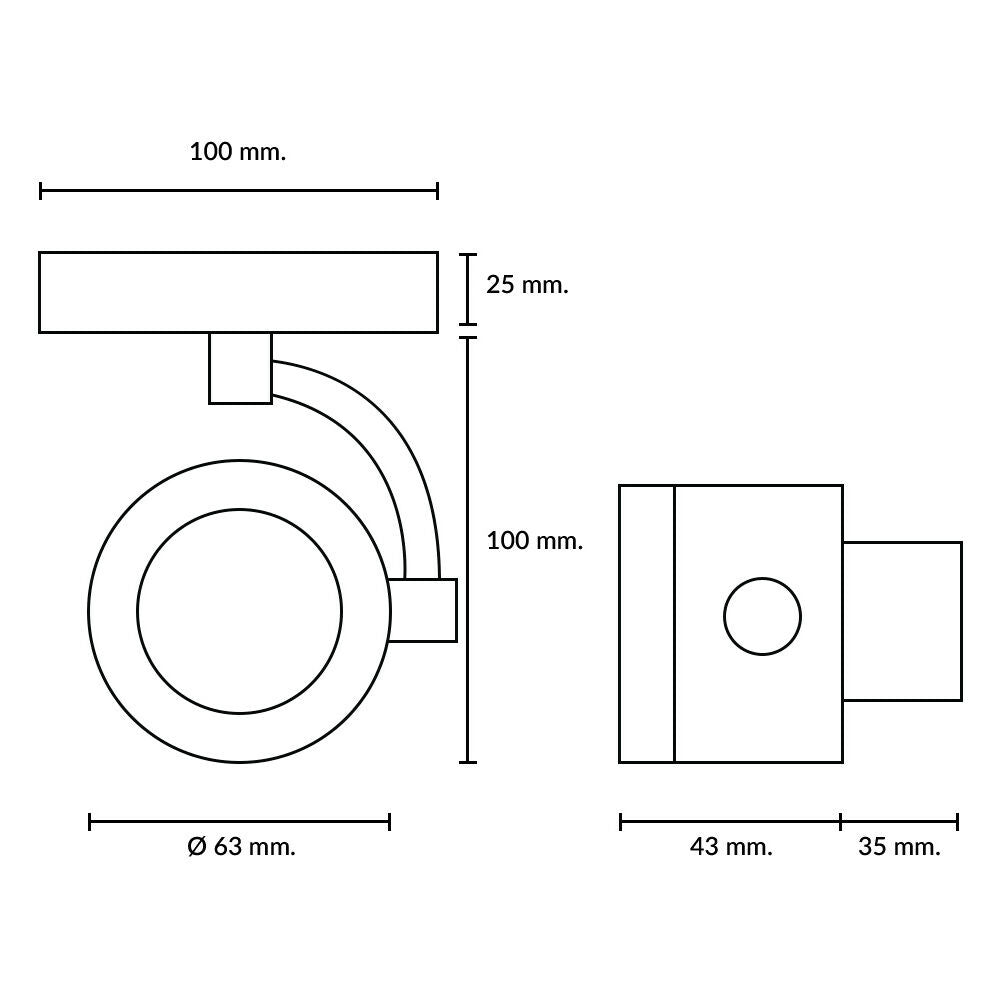 Foco Sobrepuesto Komo Negro Mate