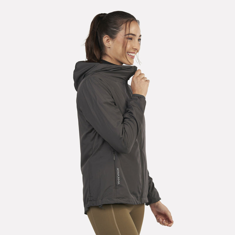 Chaqueta Cortaviento Ultraligero Mujer Declive Gris Arena