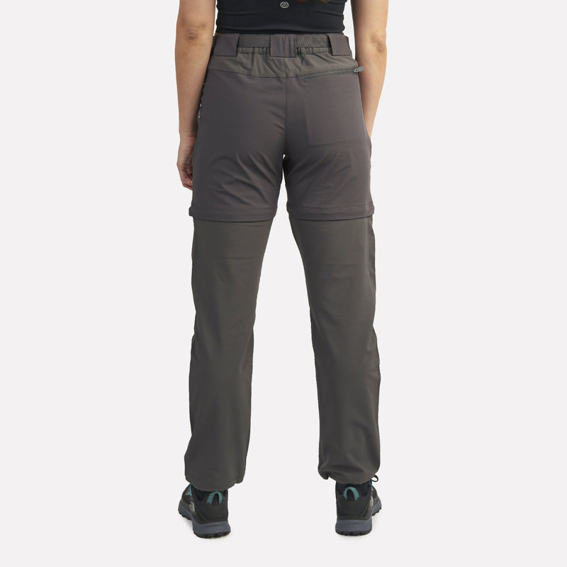 Pantalón de Trekking Mujer Desmontable Mujer Andino Gris Roca