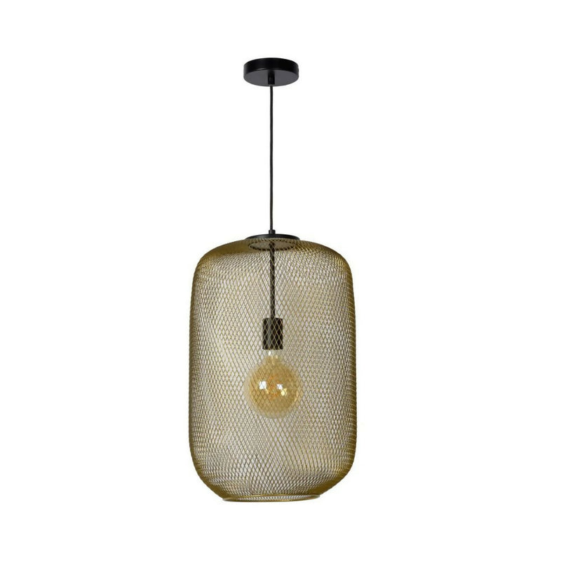 LAMPARA COLGANTE MESH DORADO VERTICAL 1xE27