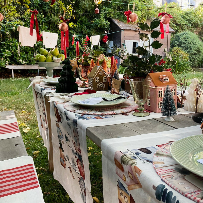 Camino de Mesa Velo Organza - Casas