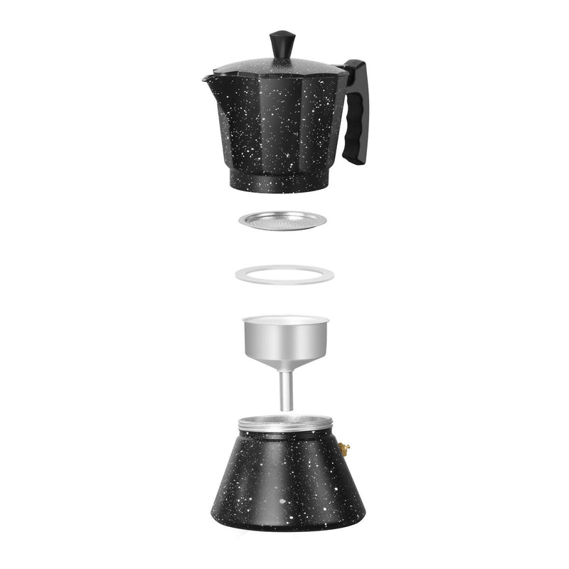 Cafetera Italiana Simplit Negra Granito de Aluminio 12 Tazas