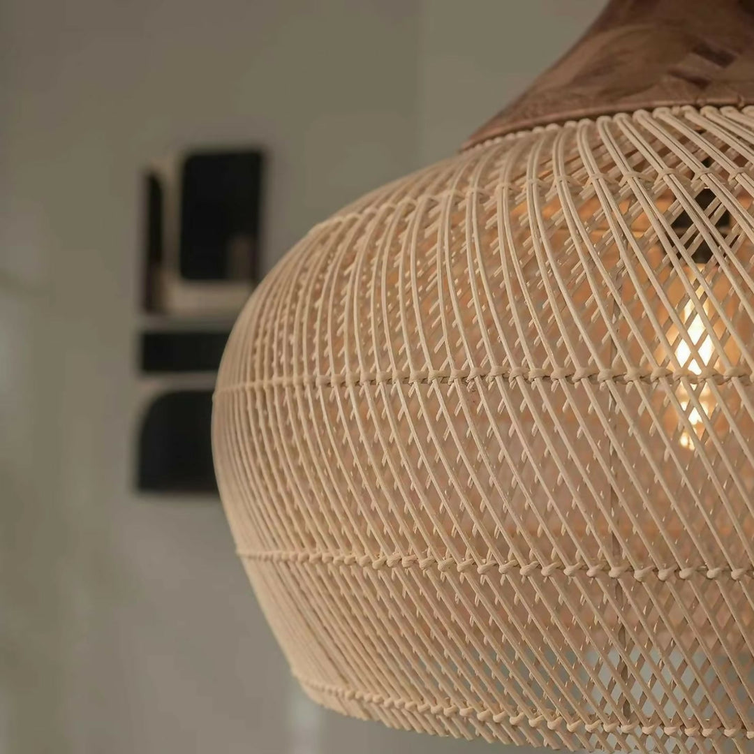 Lampara Colgante Rattan Claro Duna 50cm