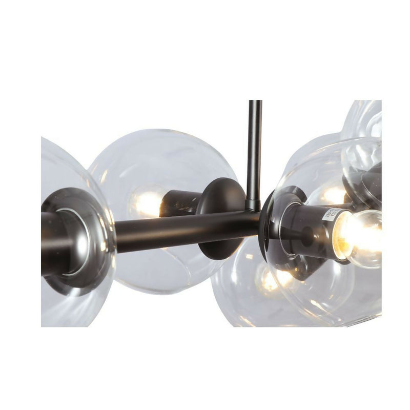 LAMPARA COLGANTE MAGNUS NEGRO CRISTAL TRANSPARENTE