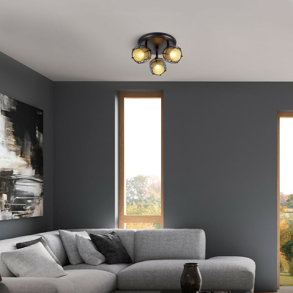 Plafón 3 Luces Cádiz Café