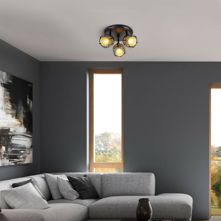 Plafón 3 Luces Cádiz Café