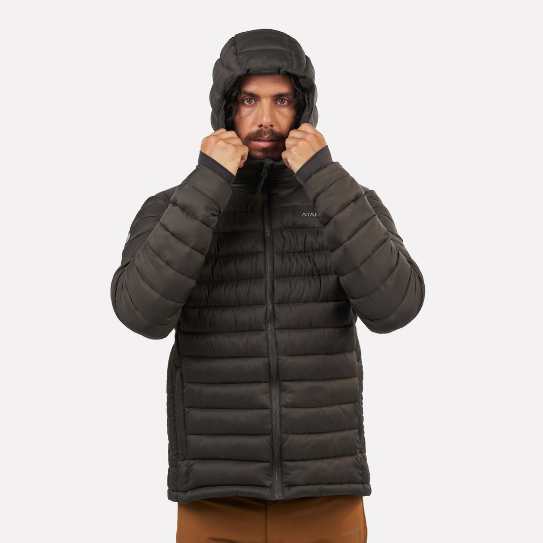 Chaqueta Parka Térmica Hombre Hoodie Indomita Gris Roca