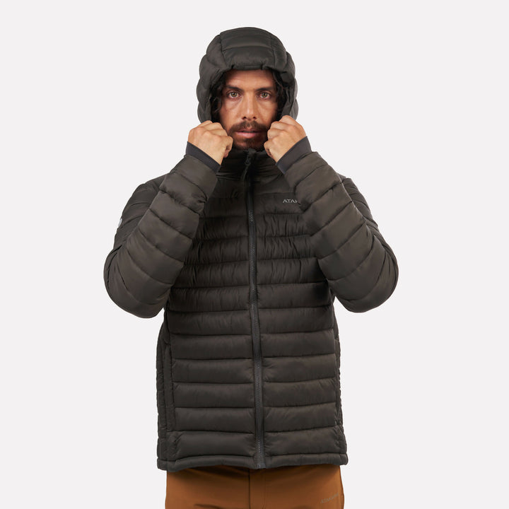 Chaqueta Parka Térmica Hombre Hoodie Indomita Gris Roca