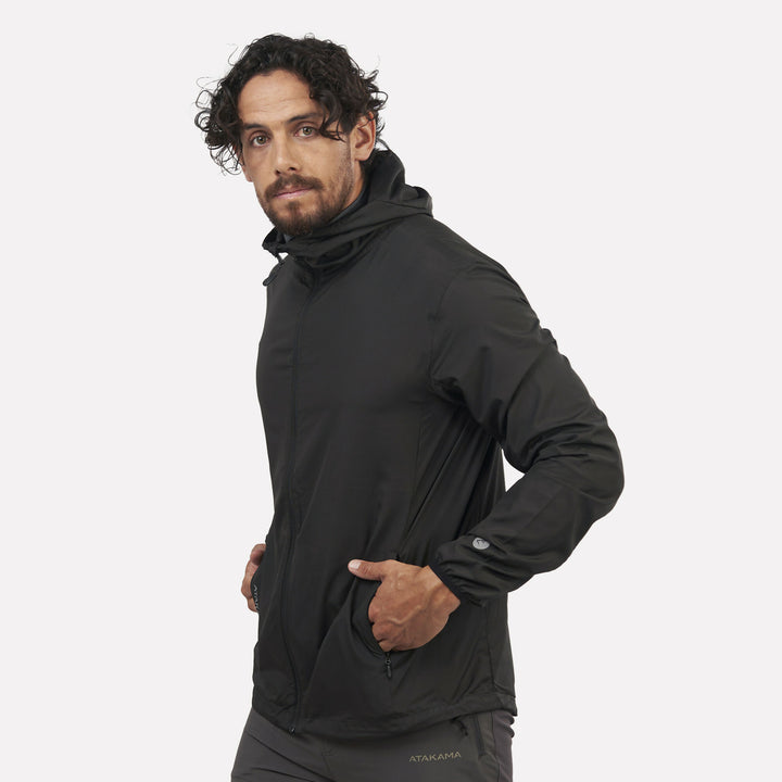 Chaqueta Cortaviento Ultraligero Hombre Declive Negro