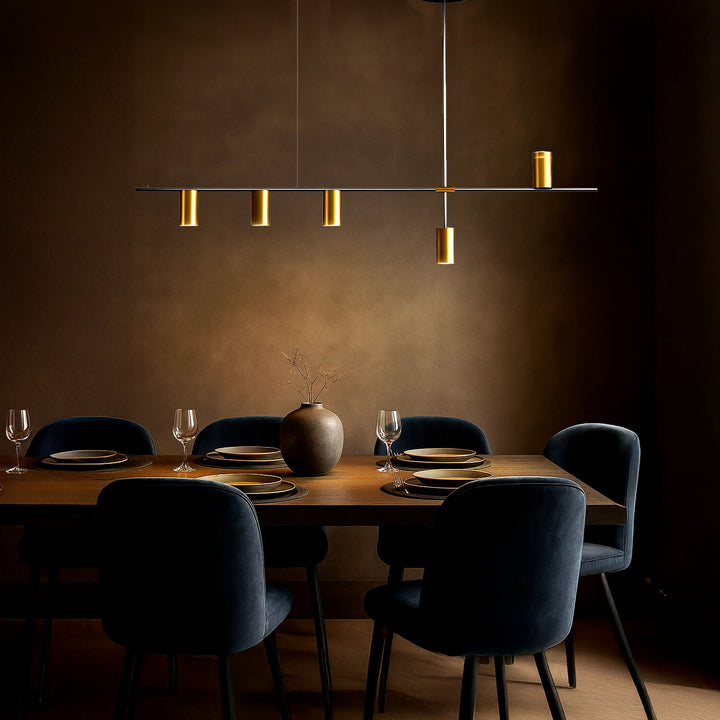 Lámpara Colgante Linen Dorado y Negro