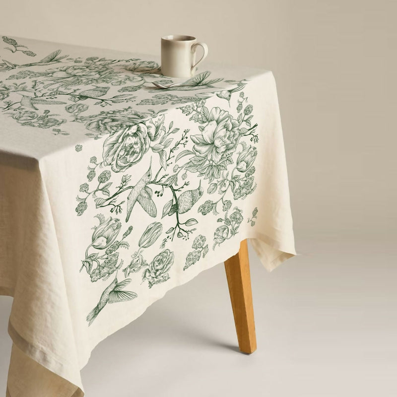 Mantel Colibri Verde - Lino Poliester