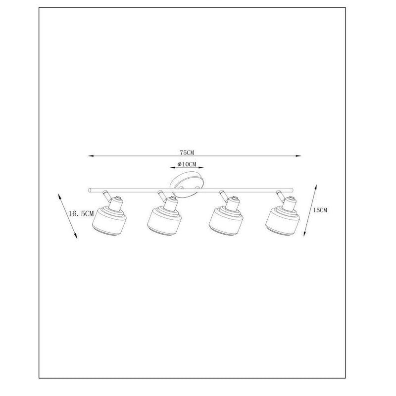 BARRA DIRECCIONAL BJORN DORADO 4xE14