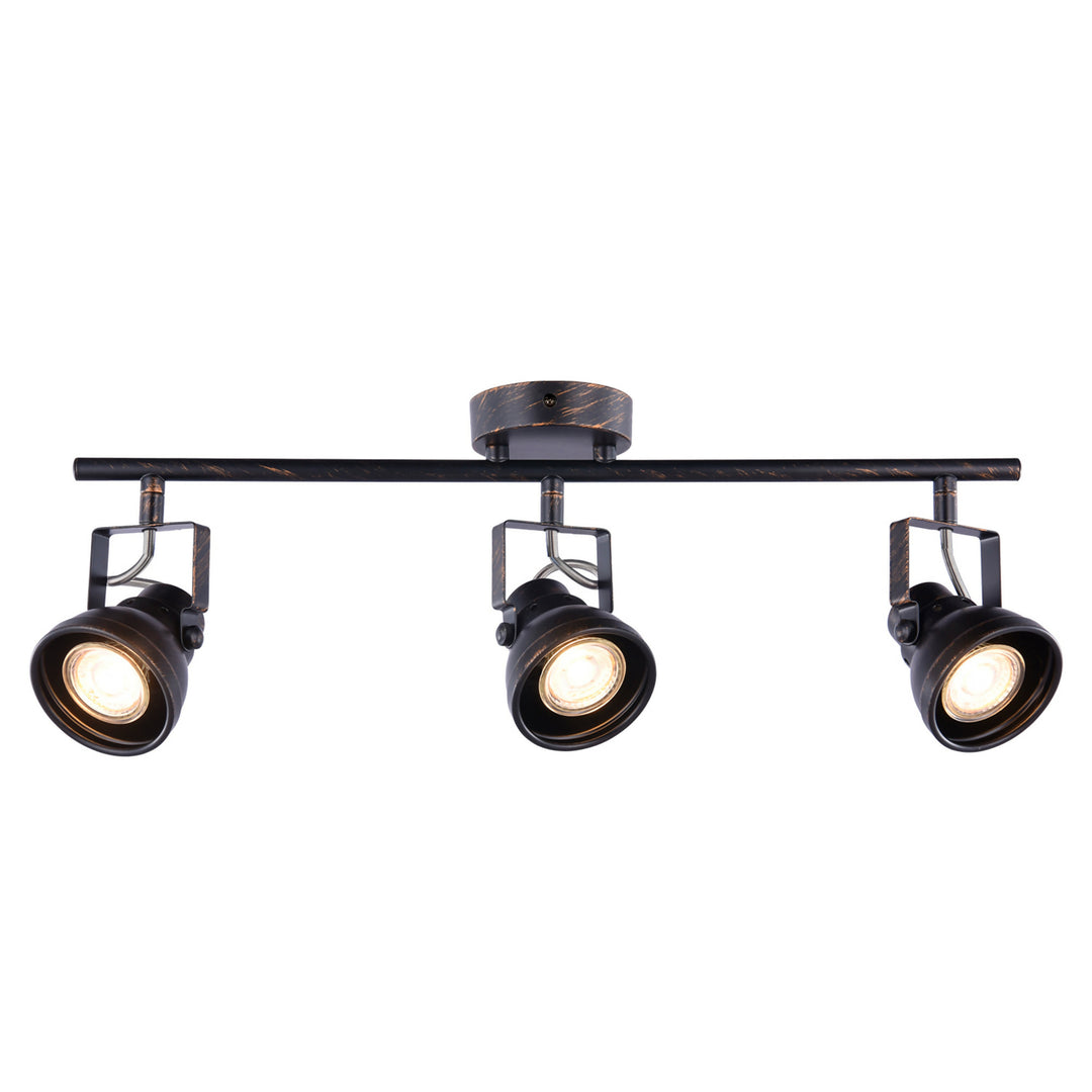 Foco Sobrepuesto Cazo 3 Luces Pátina Negro