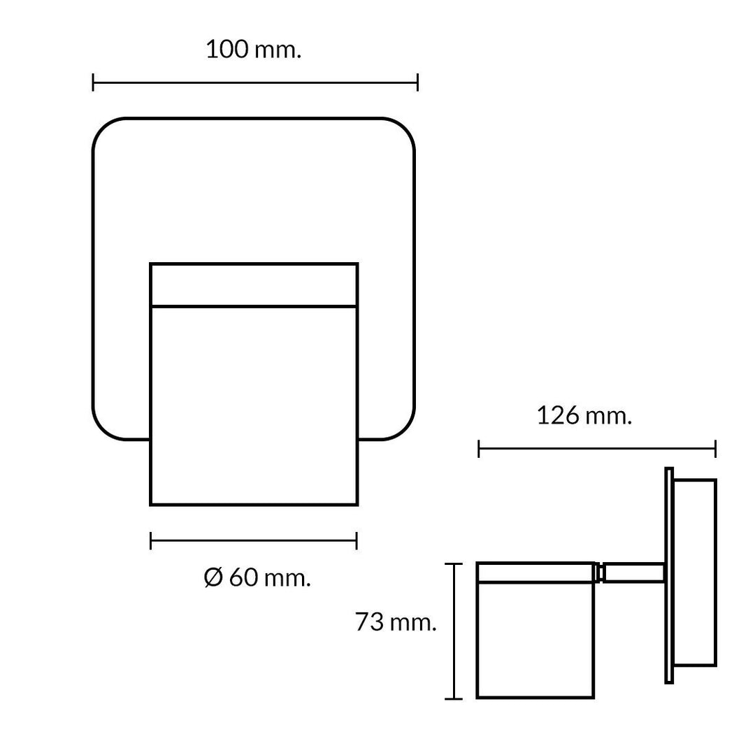 Foco Sobrepuesto 1 luz Cil III Negro Mate Ip44 GU10