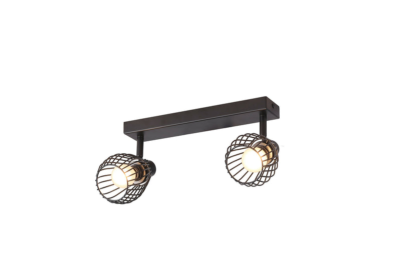 Foco Sobrepuesto Beas 2 Luces Metal Negro Mate