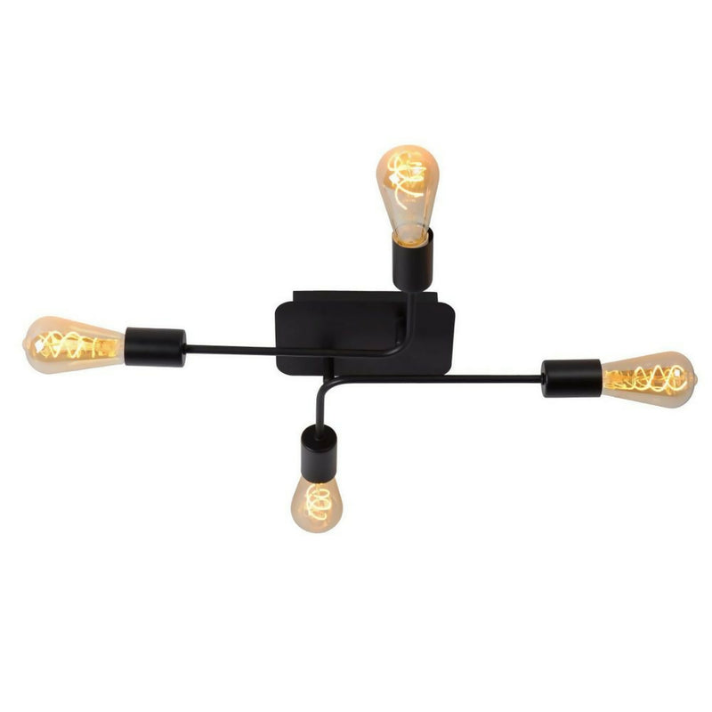 LAMPARA DE TECHO LESTER NEGRO 4xE27