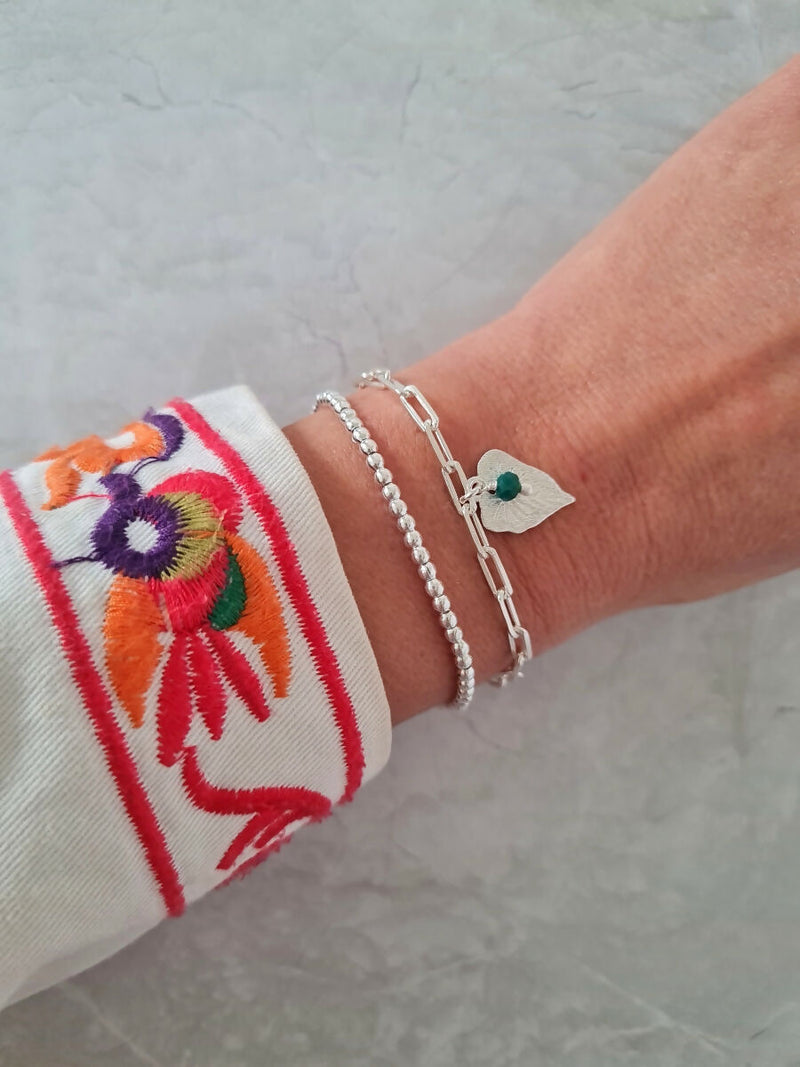 LD1048 - Pulsera Bolitas Plata