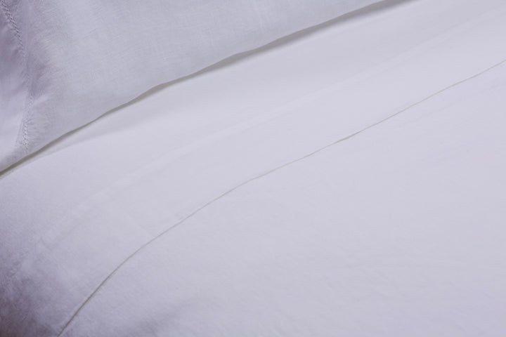 Juego sábana 100% Lino color Off white.