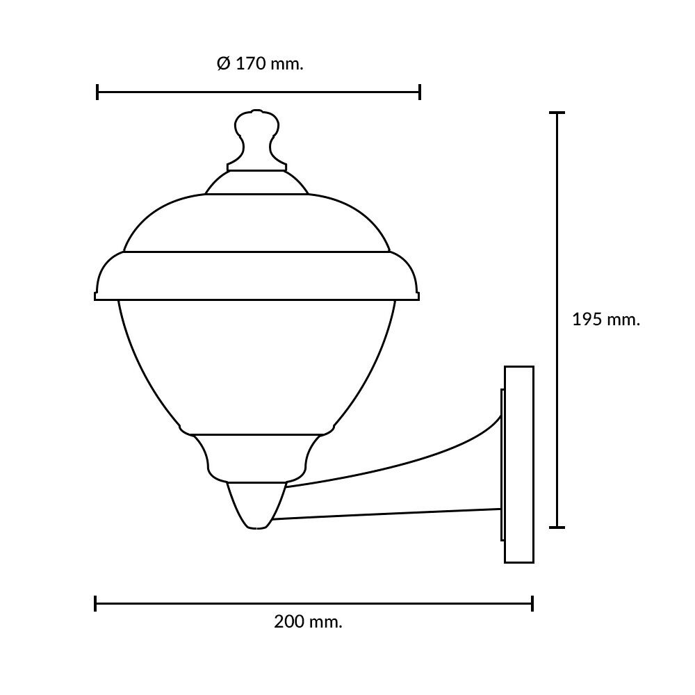 Aplique Exterior Muschi Negro