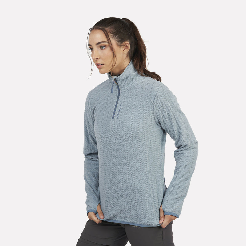 Polar Fleece Ultraligero Mujer 1/4-Zip Volca Celeste