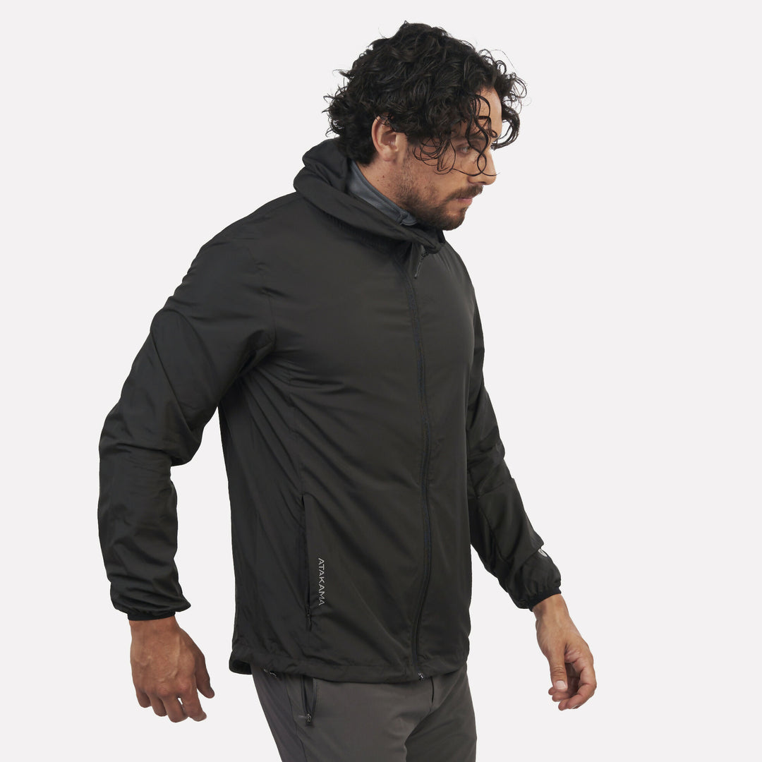 Chaqueta Cortaviento Ultraligero Hombre Declive Negro