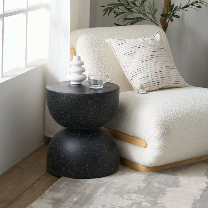 Mesa Lateral Piedra Luna Tempus Negro