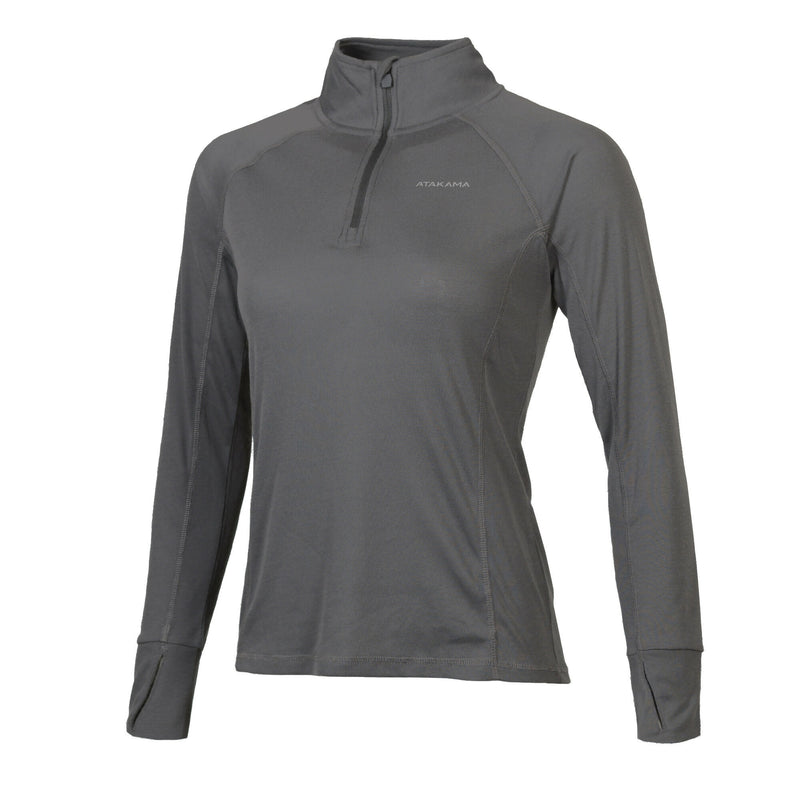 Primera capa Térmica Mujer 1/4 Zip-Cuello VentoFit Gris ceniza