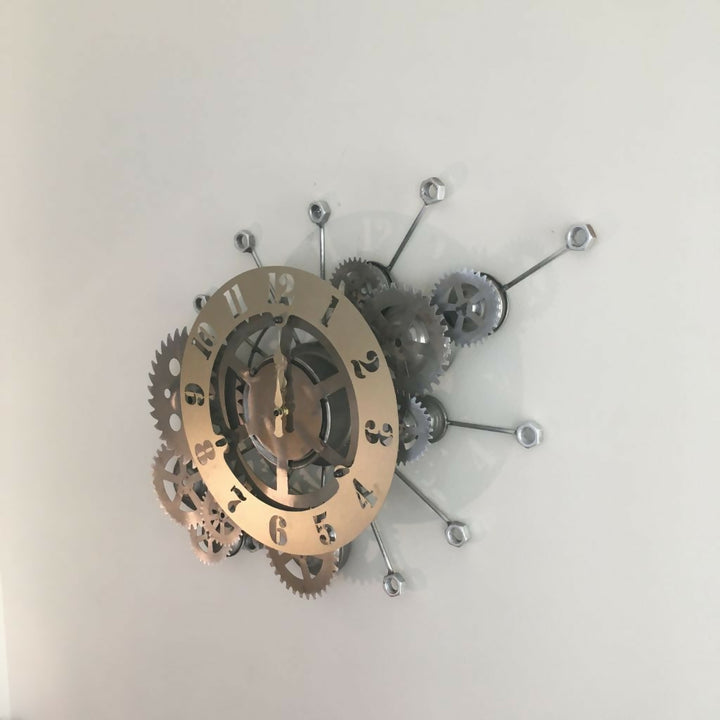 RELOJ INDUSTRIAL GRIS Y PLATA