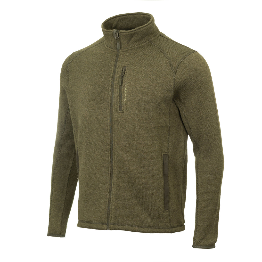 Polar Tejido Hombre Full-Zip Tundra Verde Bosque Jaspeado