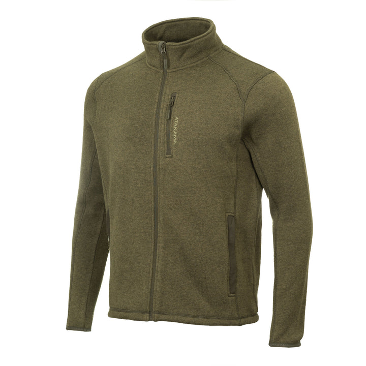 Polar Tejido Hombre Full-Zip Tundra Verde Bosque Jaspeado