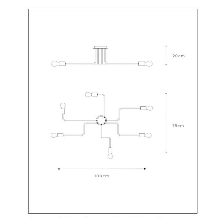 LAMPARA DE TECHO LESTER NEGRO 6XE27