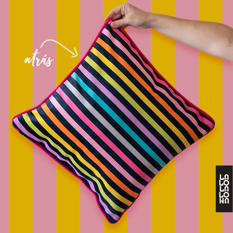 Funda de Cojín Arcoíris / 2 diseños en 1