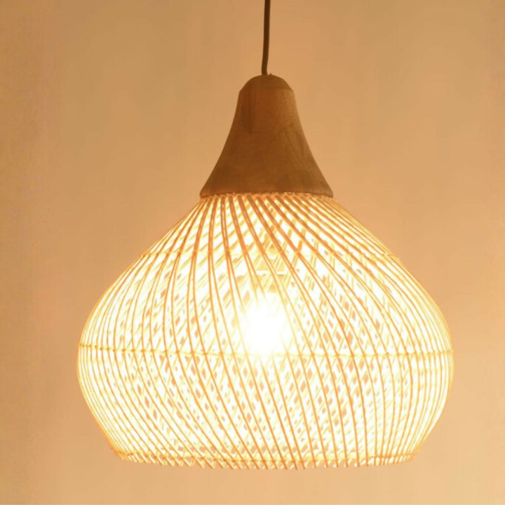 Lampara Colgante Rattan Claro Duna 50cm