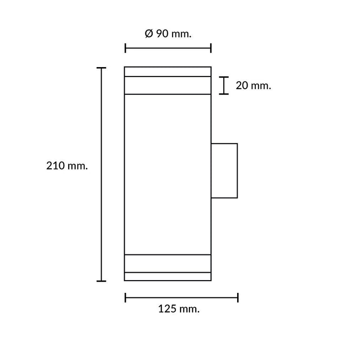 Aplique Aluminio Bidireccional Shaw Negro