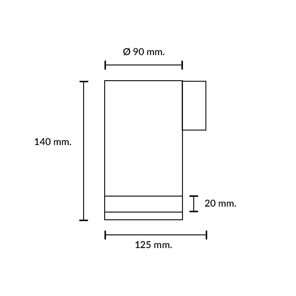 Aplique Aluminio Unidireccional Nash Negro