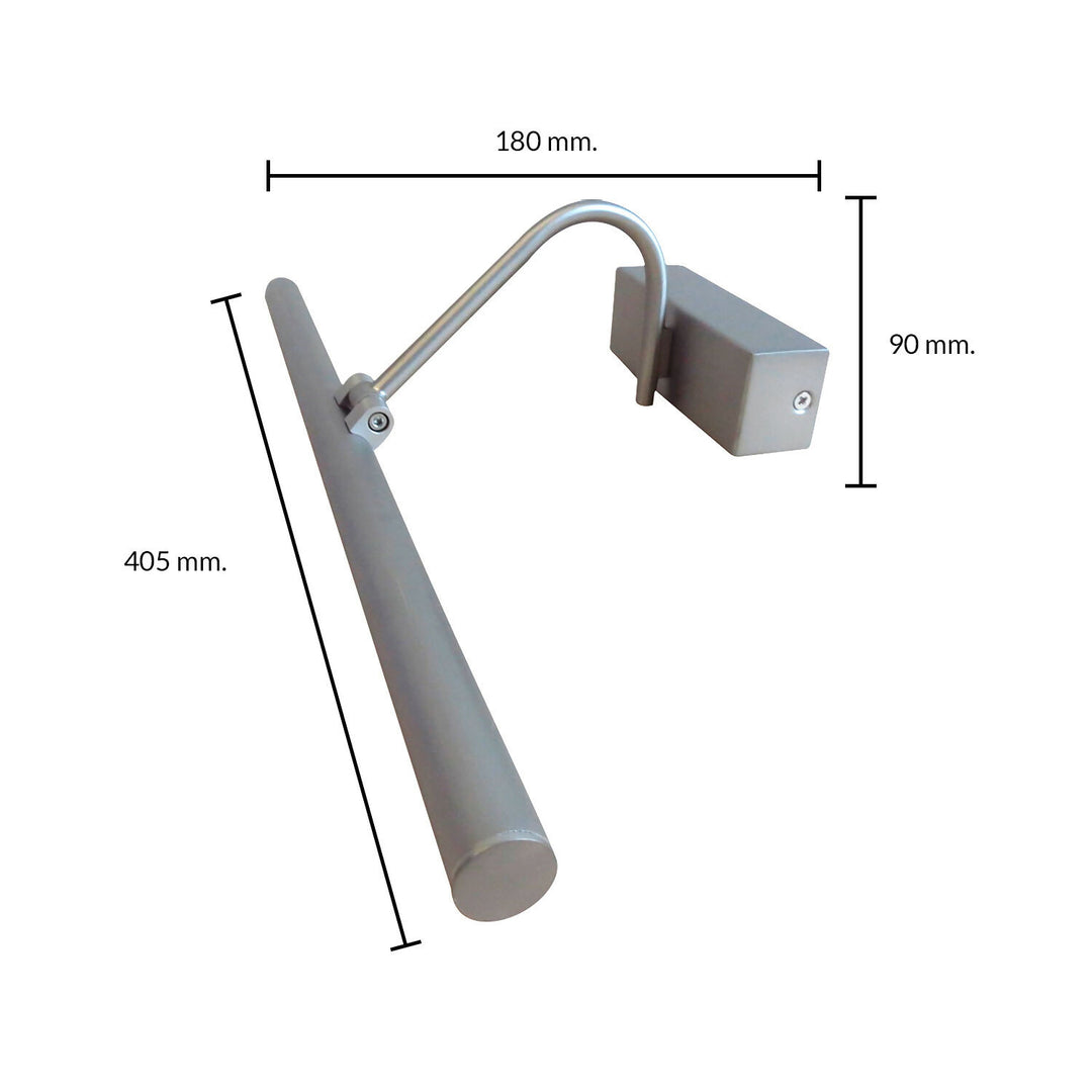 Aplique Led 9W Luz Cálida Para Cuadro Acero Pulido