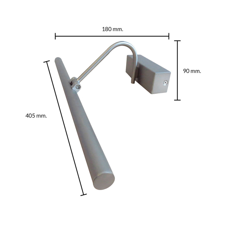 Aplique Led 9W Luz Cálida Para Cuadro Acero Pulido