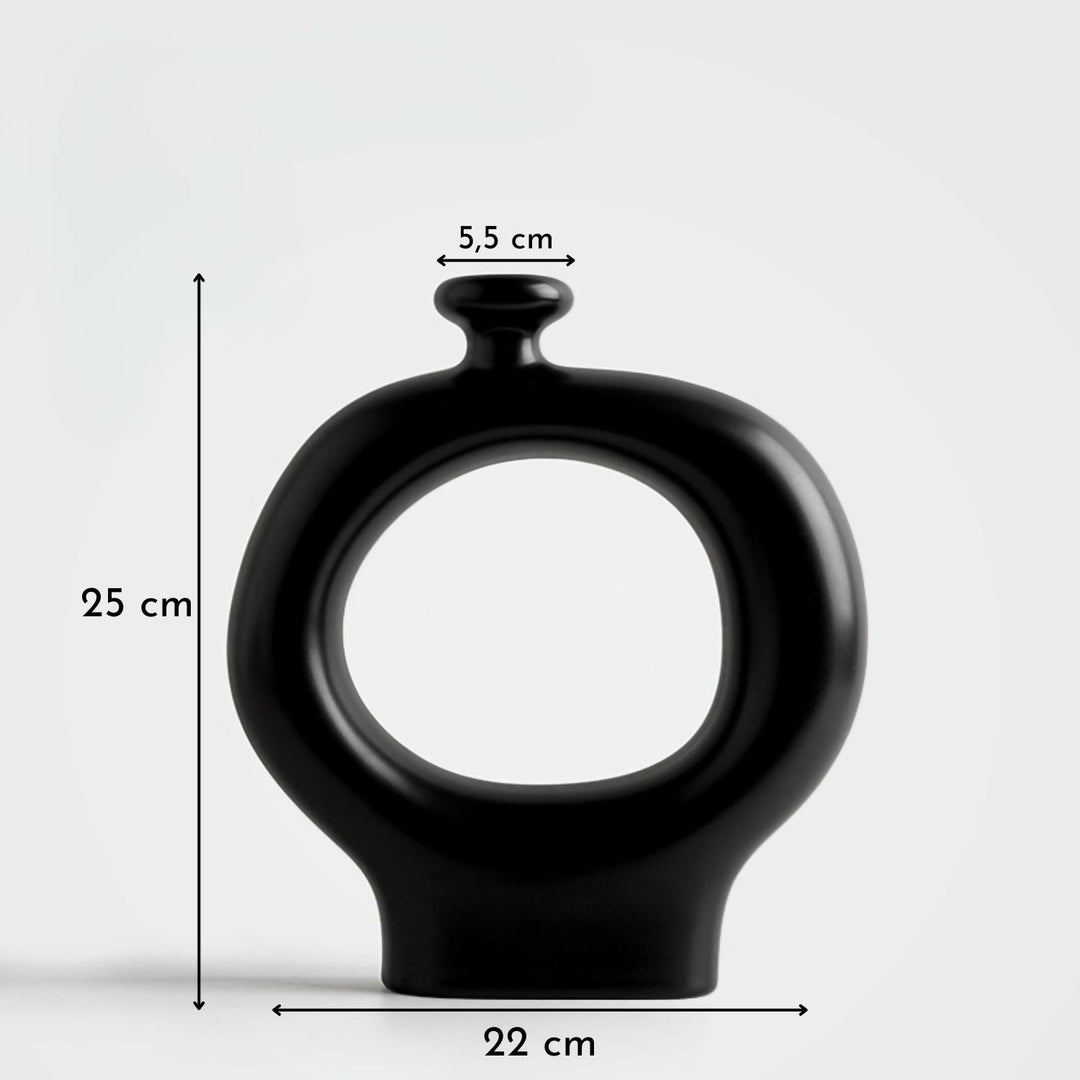Floreros Modernos de Cerámica Noir Loop