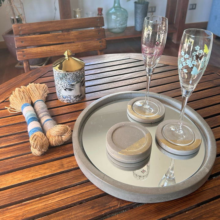 POSAVASOS HORMIGÓN ORO