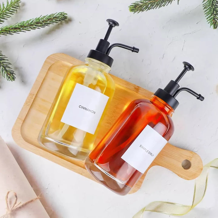 Dispensadores de Vidrio 500ml Botella Luxe Set 2un Negro