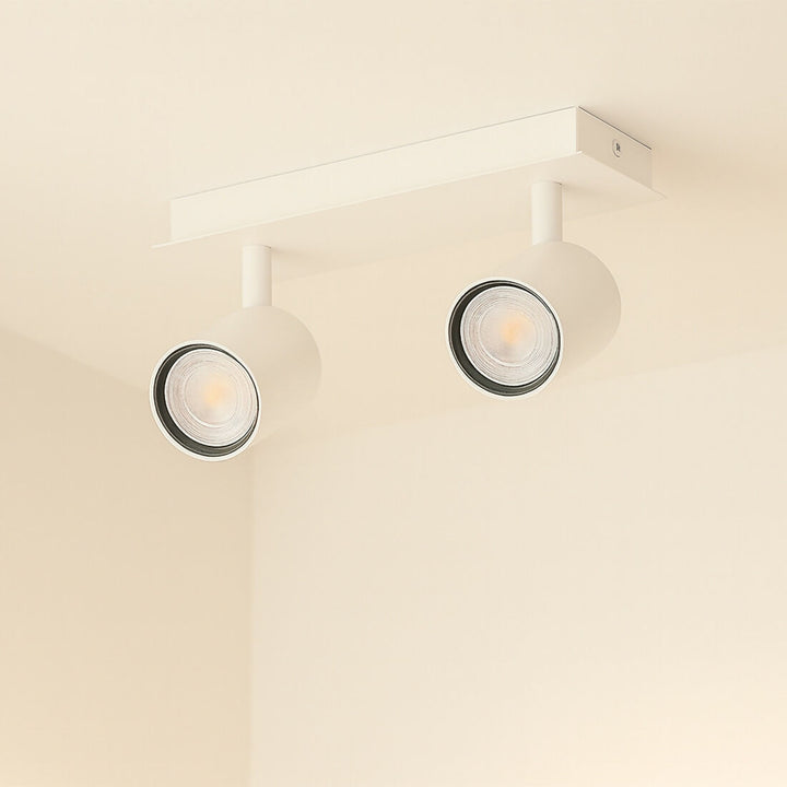 Foco Sobrepuesto 2 luces Cil III Blanco Mate Ip44 GU10