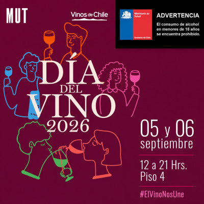 Entradas para el Día del Vino 2026 en MUT, Las Condes. Experiencia exclusiva de Bazar ED Edit que incluye copa oficial y degustaciones de viñas chilenas