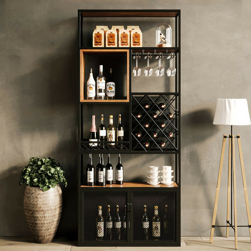 Estantería 80 industrial para vinos | MIMA NEGRO