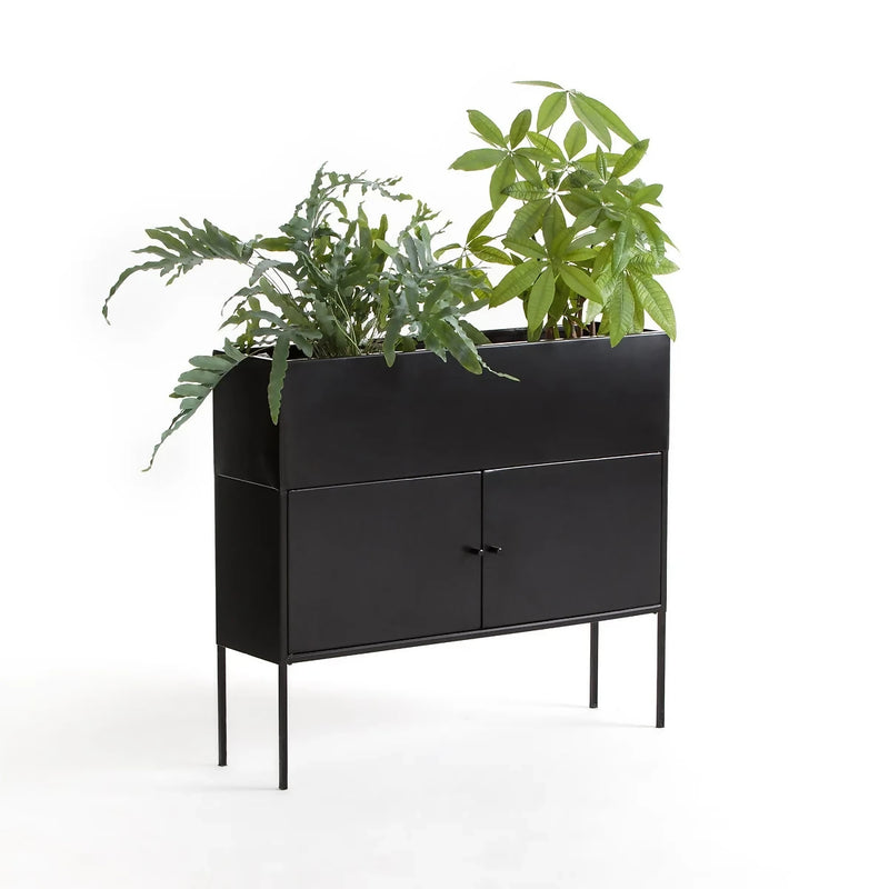 Arrimo de plantas 90 con puerta exterior | METAL BLACK