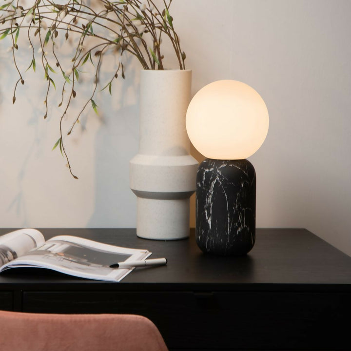 LAMPARA DE MESA MARBOL NEGRO Ø15-1xE27