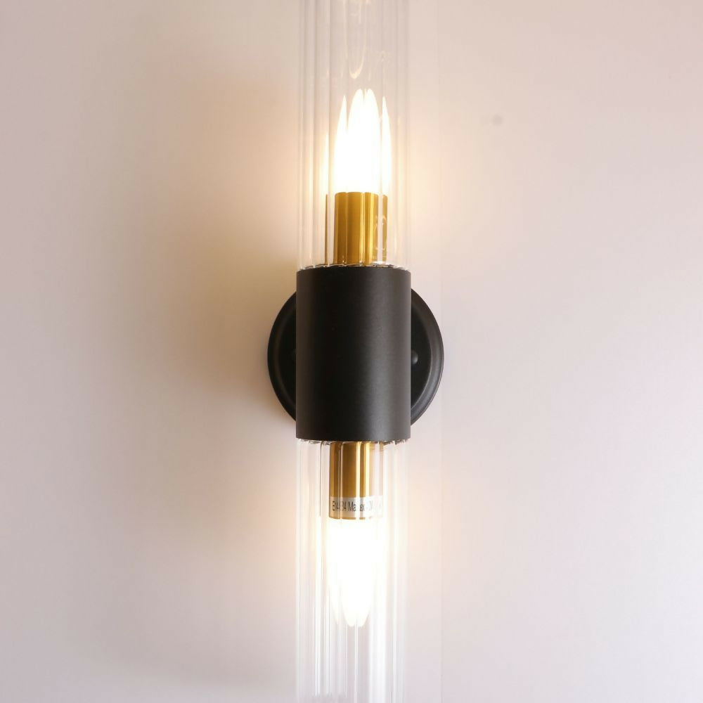 APLIQUE METAL NEGRO 2 LUCES OZZKI