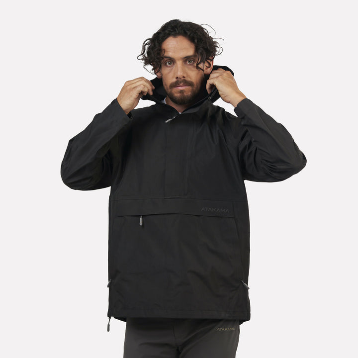 Chaqueta Impermeable Hombre Hanorak Frontera Negra