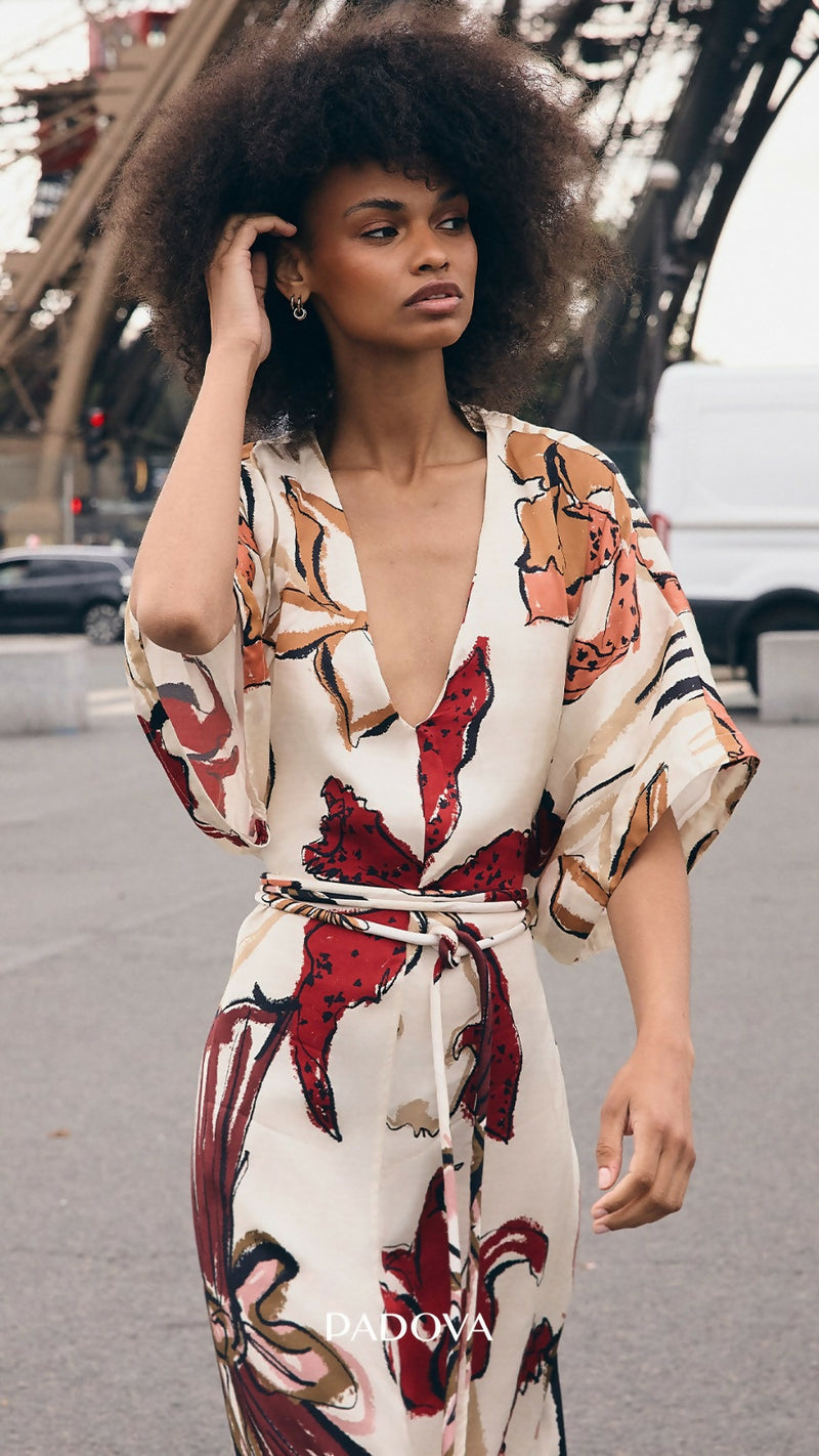 VESTIDO LÍRICA IVORY BURGUNDY