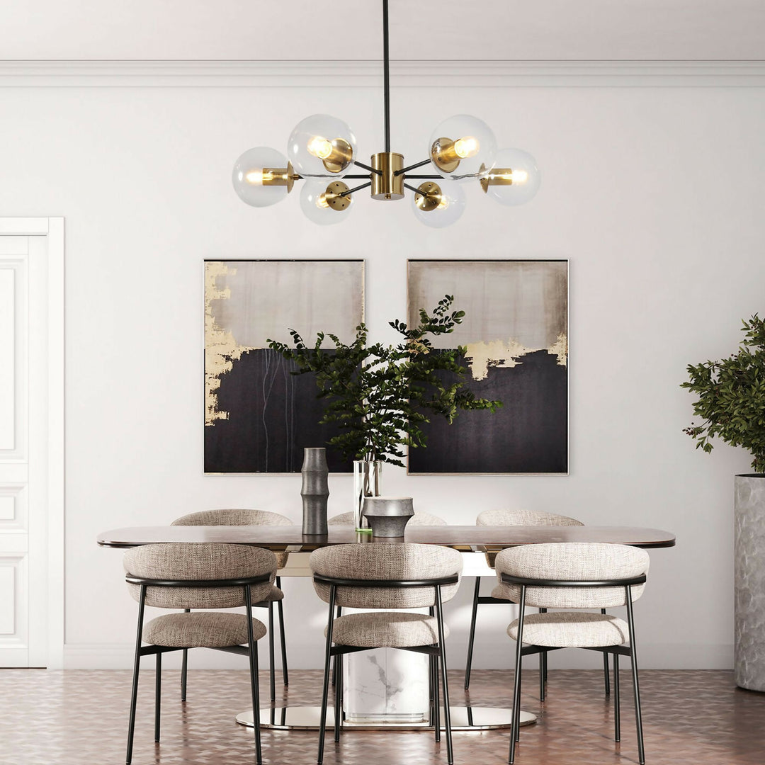 LAMPARA COLGANTE GRACE MIX BRONCE 6 LUCES